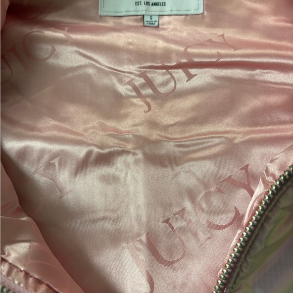 Juicy Couture Iridescent Puffer Vest Size Small NWT Holographic Pink - Picture 8 of 11